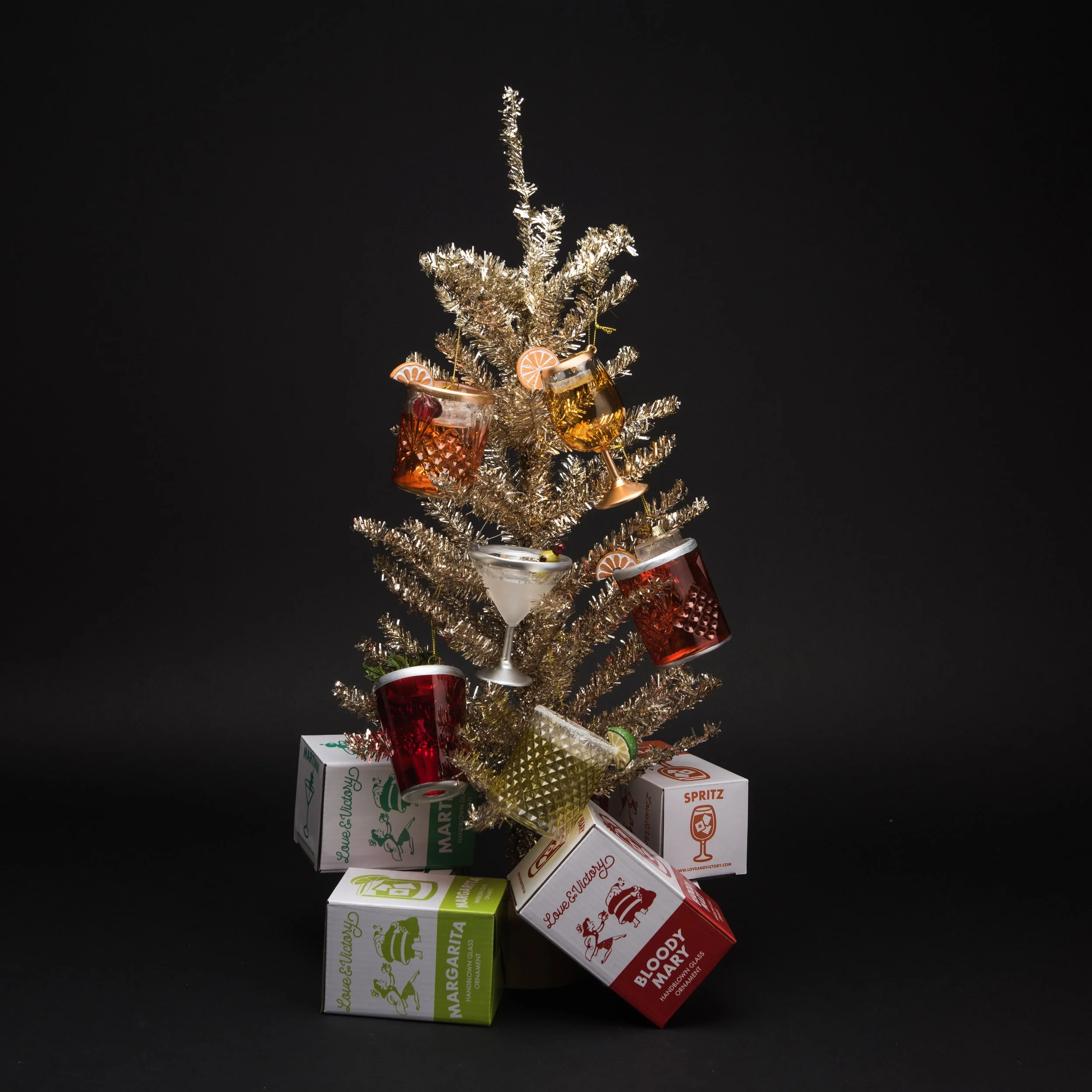 Set of 7 Cocktail Ornaments — Love & Victory